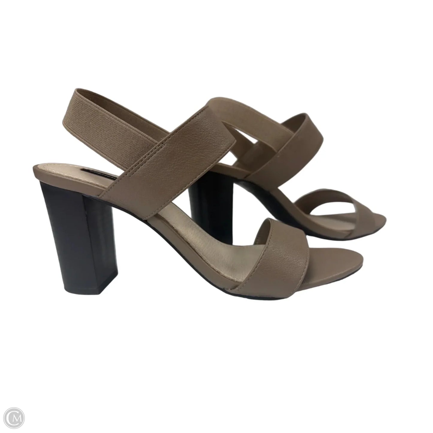 Sandals Heels Block By French Connection In Taupe, Size: 8.5