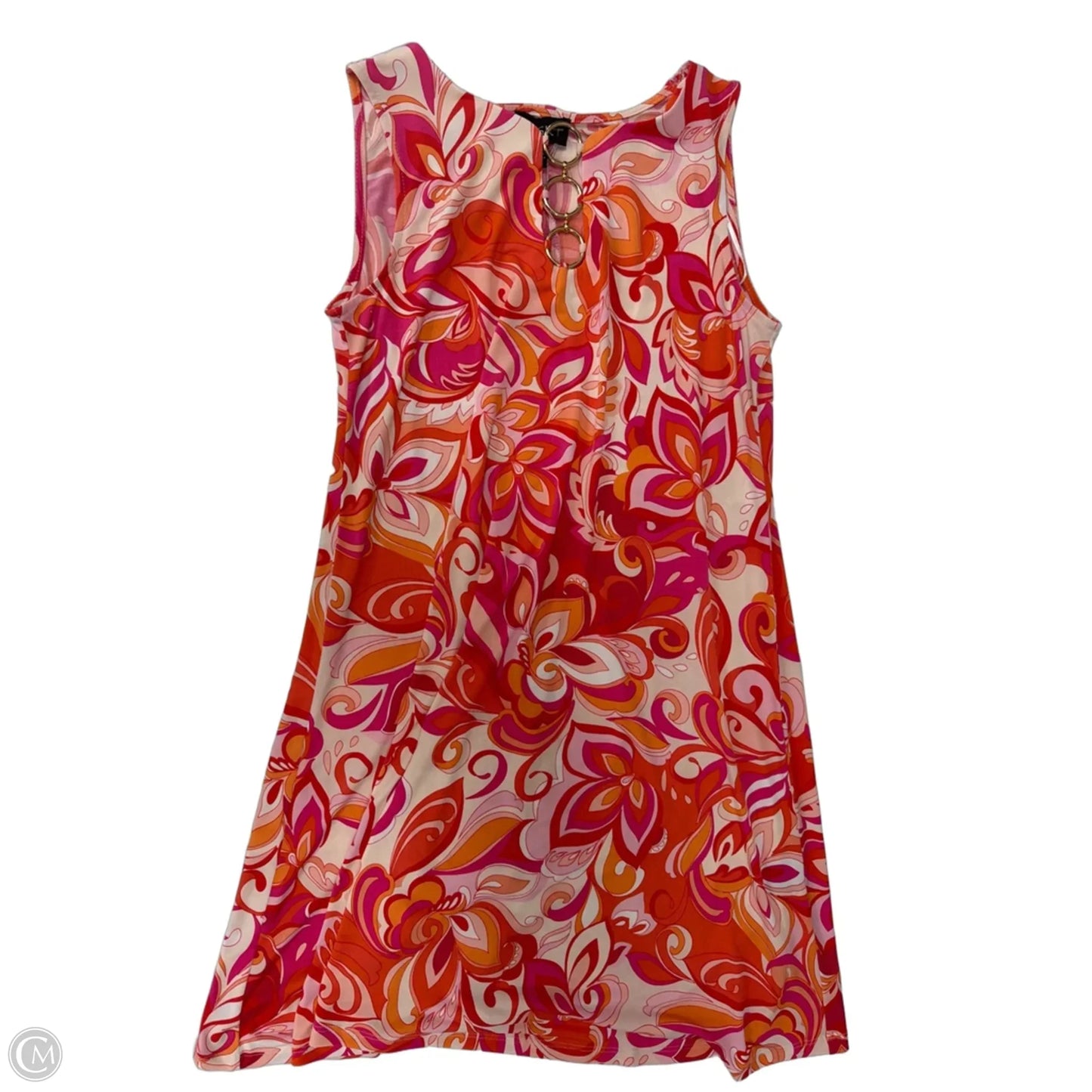 Dress Casual Midi By Msk In Orange & Pink, Size: S