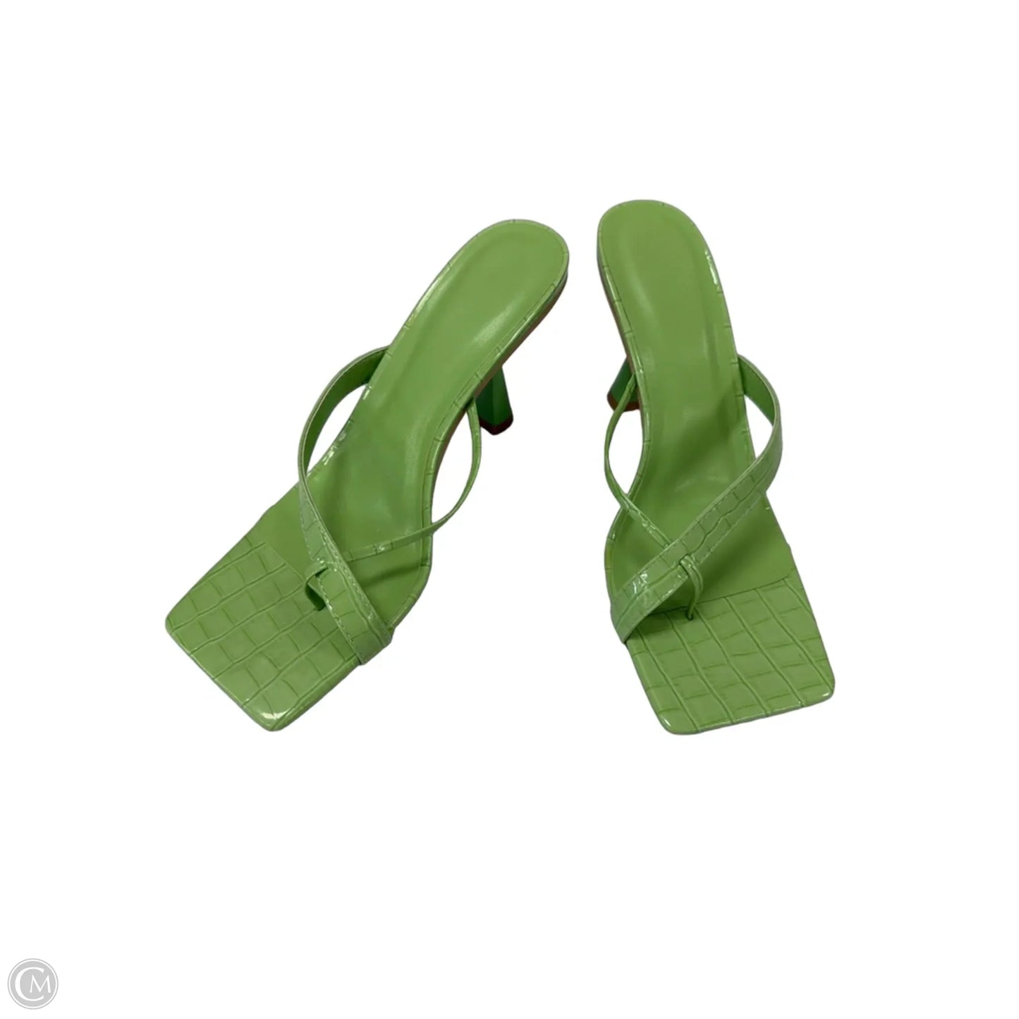 Sandals Heels Kitten By Clothes Mentor In Green, Size: 9