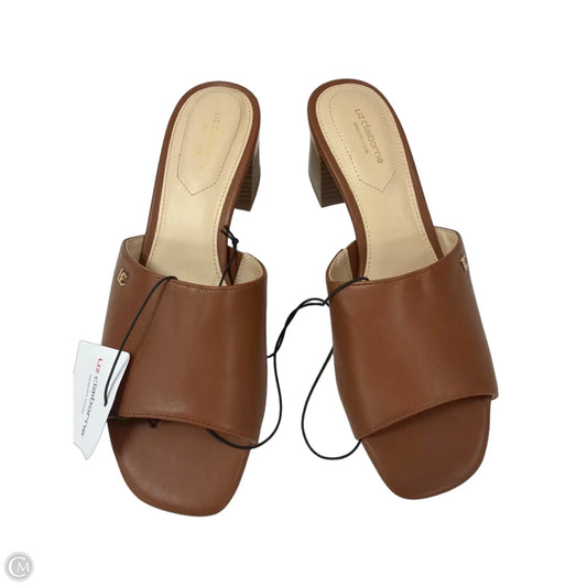 Sandals Heels Block By Liz Claiborne In Brown, Size: 8.5