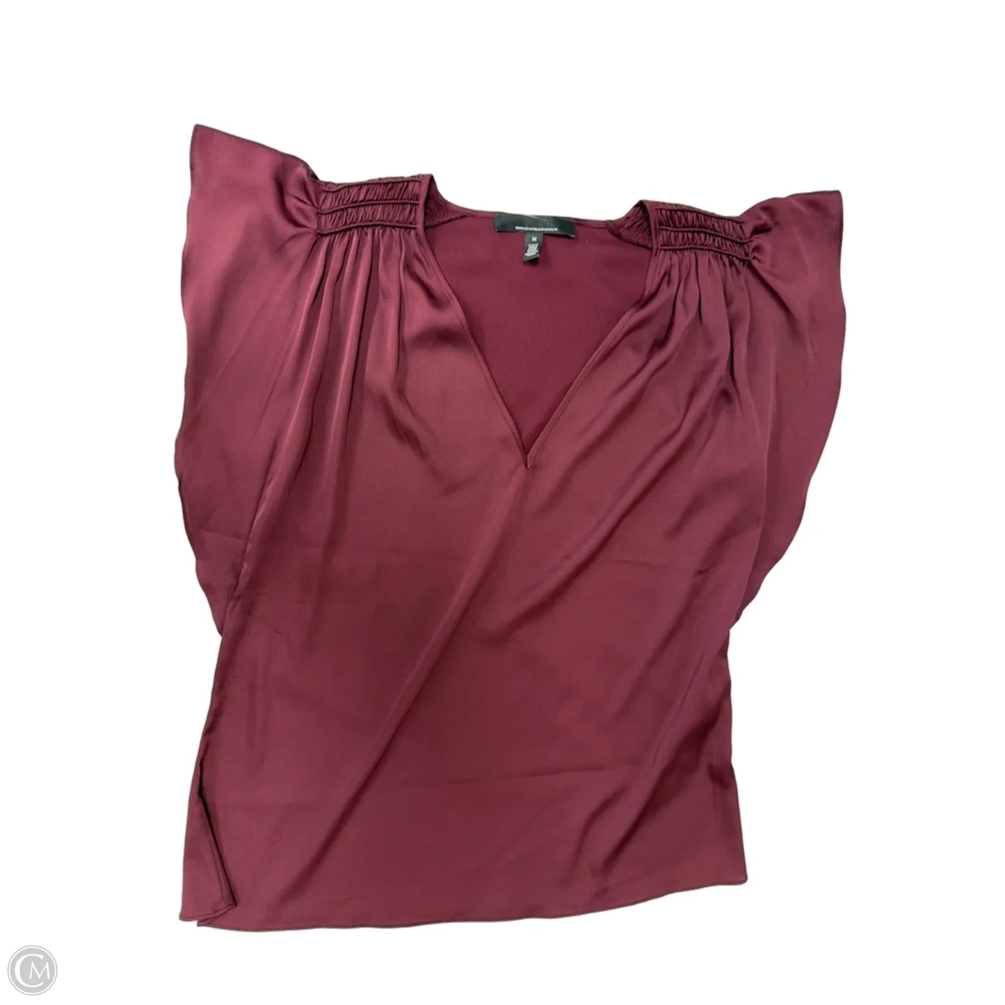 Top Short Sleeve By White House Black Market In Maroon, Size: M