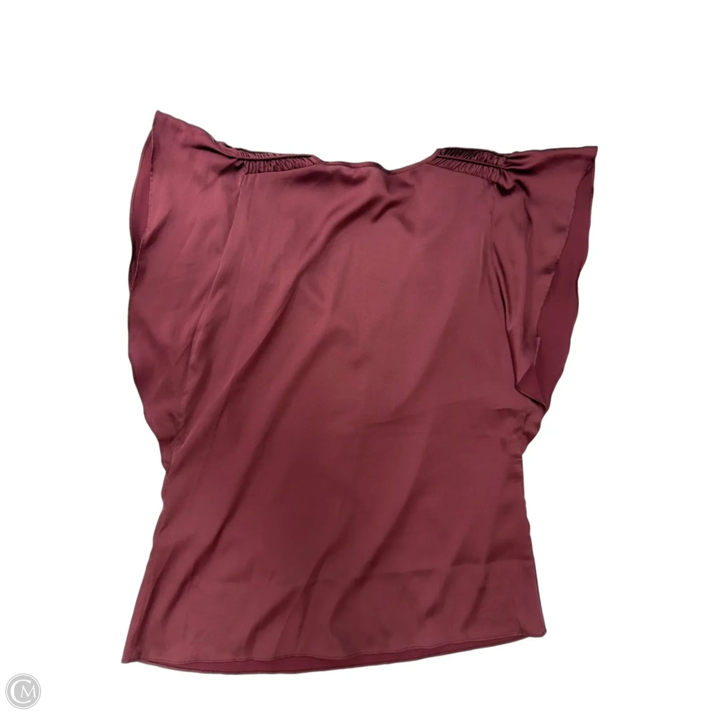 Top Short Sleeve By White House Black Market In Maroon, Size: M