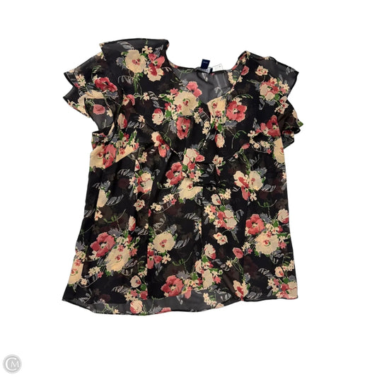 Top Short Sleeve By Chaps In Floral Print, Size: 1x