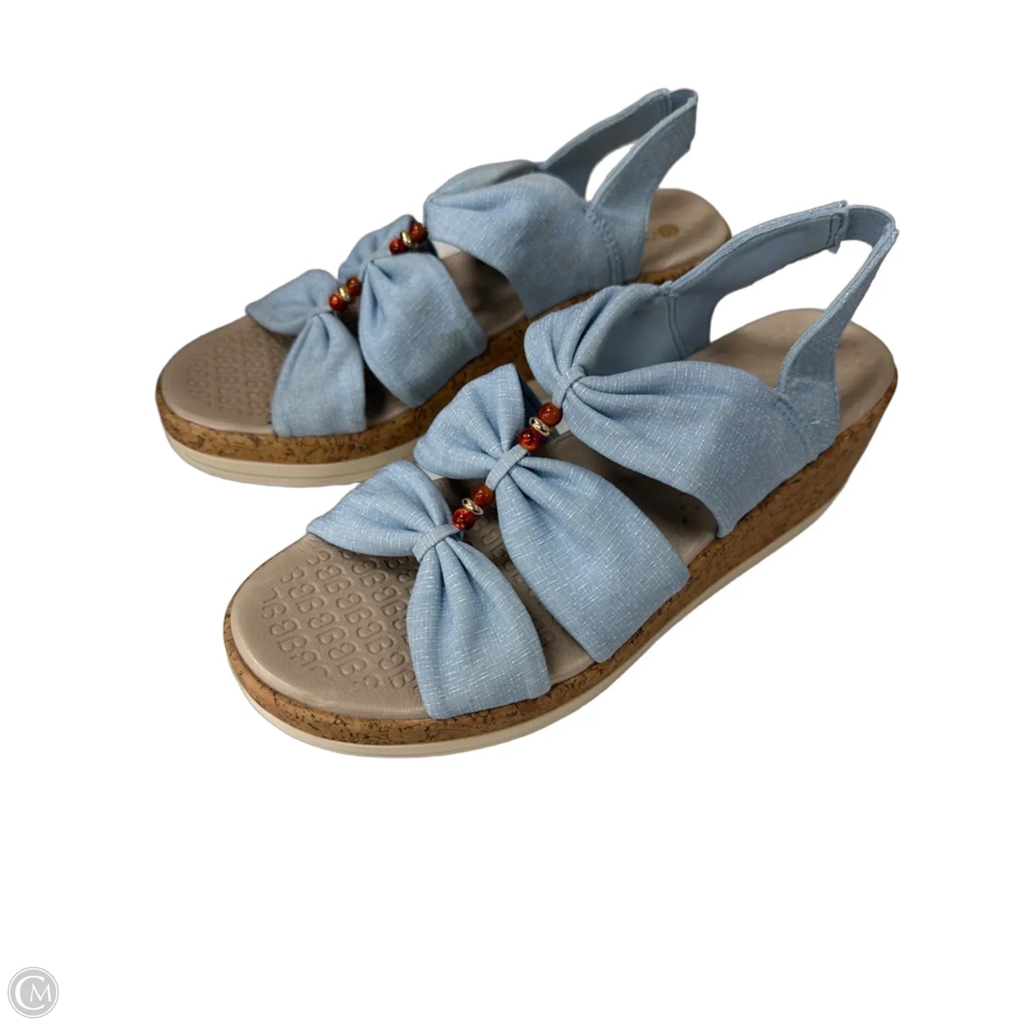 Sandals Heels Wedge By Bzees In Blue, Size: 9
