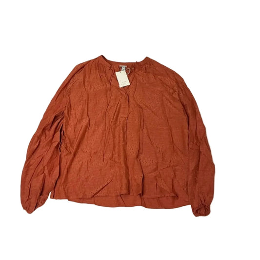 Top Long Sleeve By A New Day In Orange, Size: M