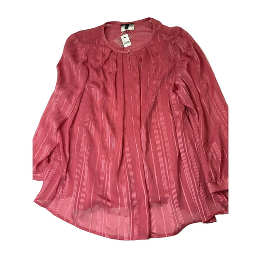 Top Long Sleeve By Lane Bryant In Pink, Size: 3x