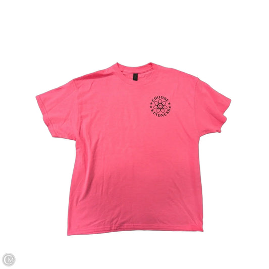 Top Short Sleeve By Gildan In Pink, Size: Xl