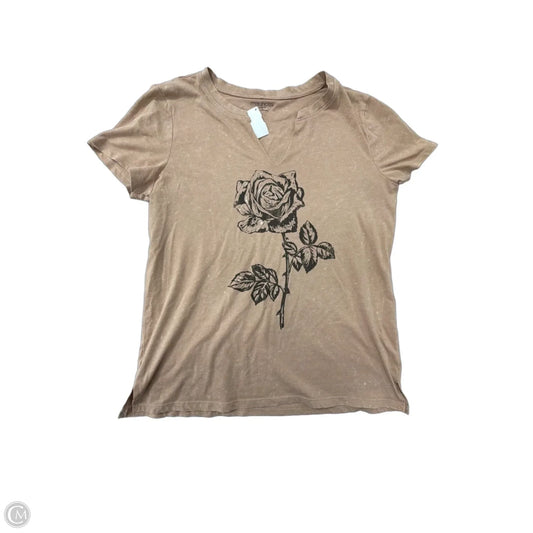 Top Short Sleeve By Maurices In Brown, Size: M