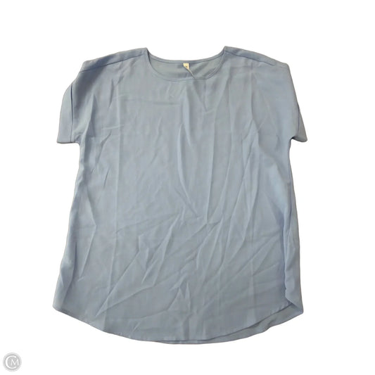 Top Short Sleeve By Zenana In Blue, Size: L