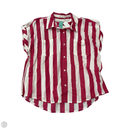Top Short Sleeve By Maurices In Striped Pattern, Size: 1x
