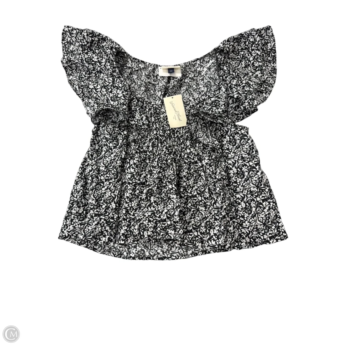 Top Short Sleeve By Universal Thread In Black & White, Size: S
