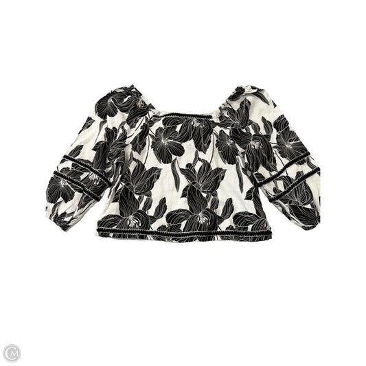 Top Long Sleeve By Tahari In Black & White, Size: S