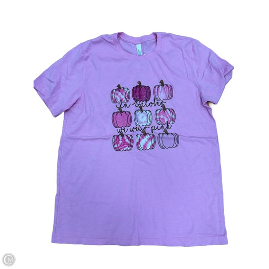 Top Short Sleeve By Bella + Canvas In Pink, Size: L