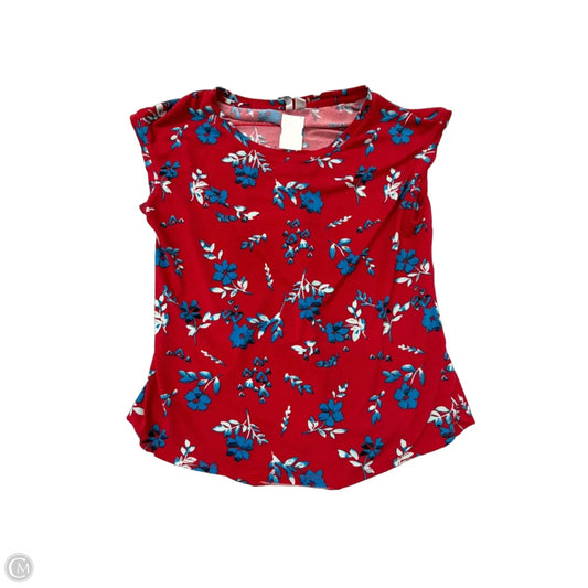 Top Short Sleeve By Elle In Blue & Red, Size: S