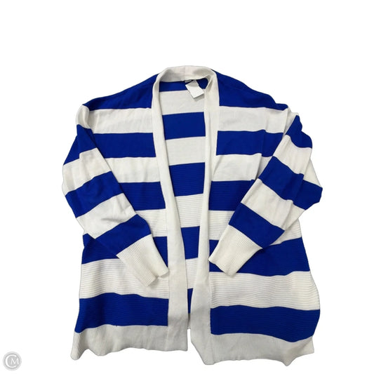 Cardigan By Liz Claiborne In Striped Pattern, Size: Xl