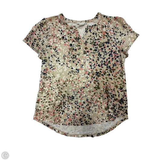 Top Short Sleeve By Liz Claiborne In Floral Print, Size: Xl