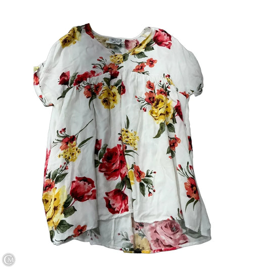 Top Short Sleeve By White Birch In Floral Print, Size: Xl