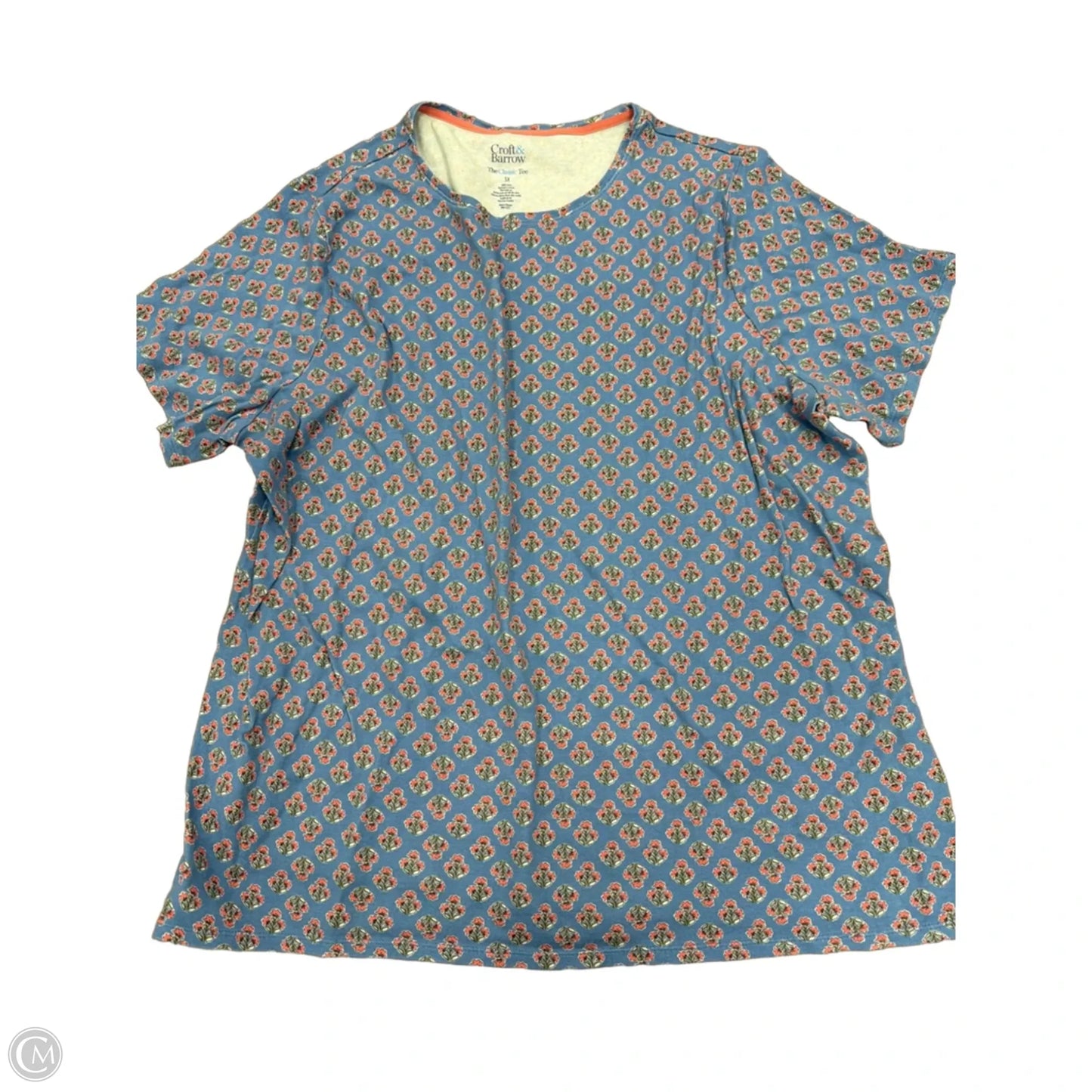 Top Short Sleeve Basic By Croft And Barrow In Floral Print, Size: 3x