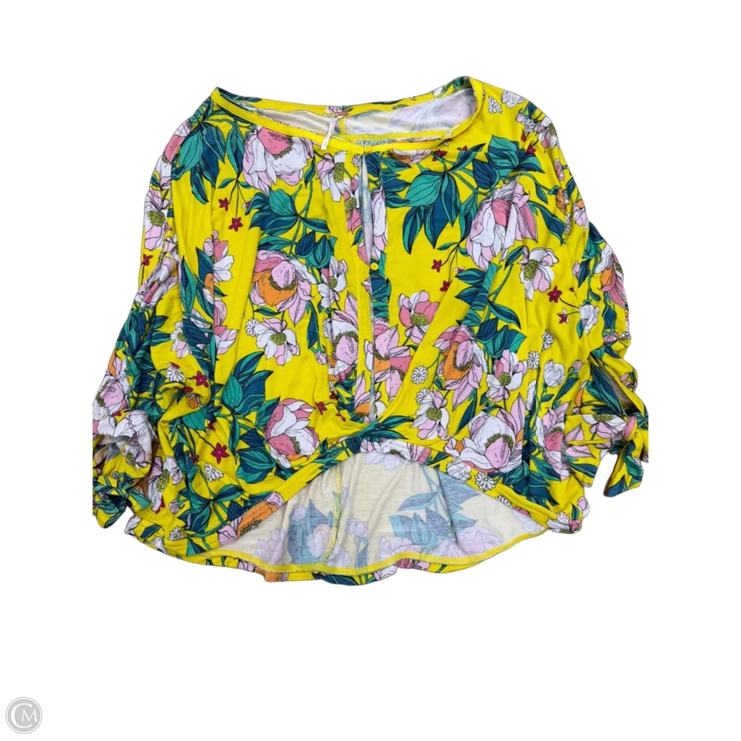 Top 3/4 Sleeve By Free People In Floral Print, Size: S