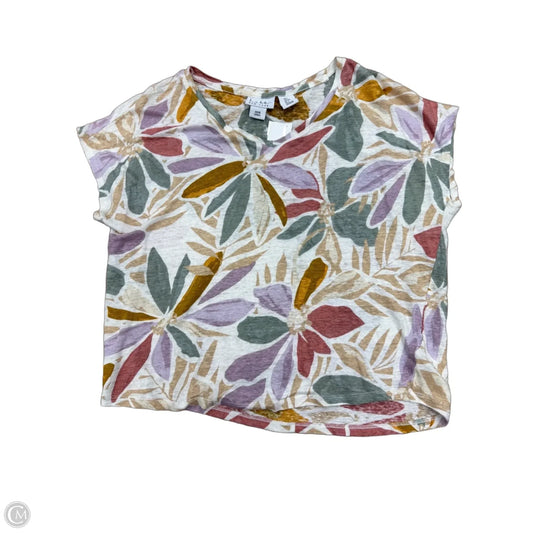 Top Short Sleeve By Nicole Miller In Tropical Print, Size: S