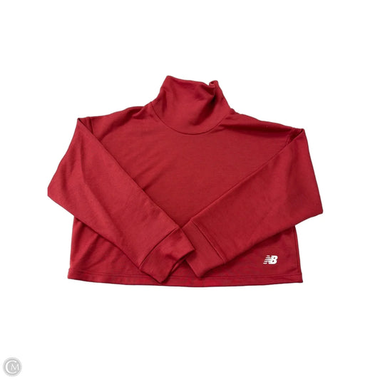 Athletic Top Long Sleeve Collar By New Balance In Red, Size: Xl