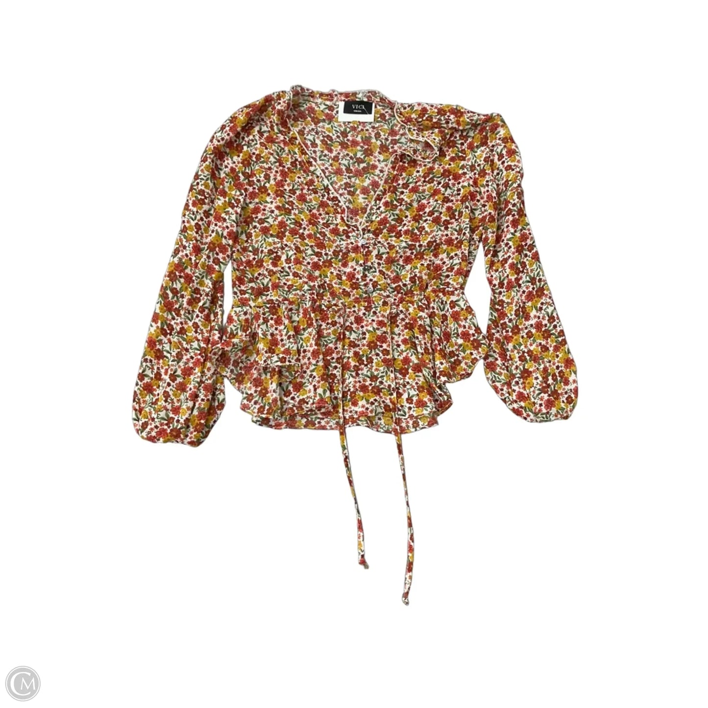 Top Long Sleeve By Vici In Floral Print, Size: S