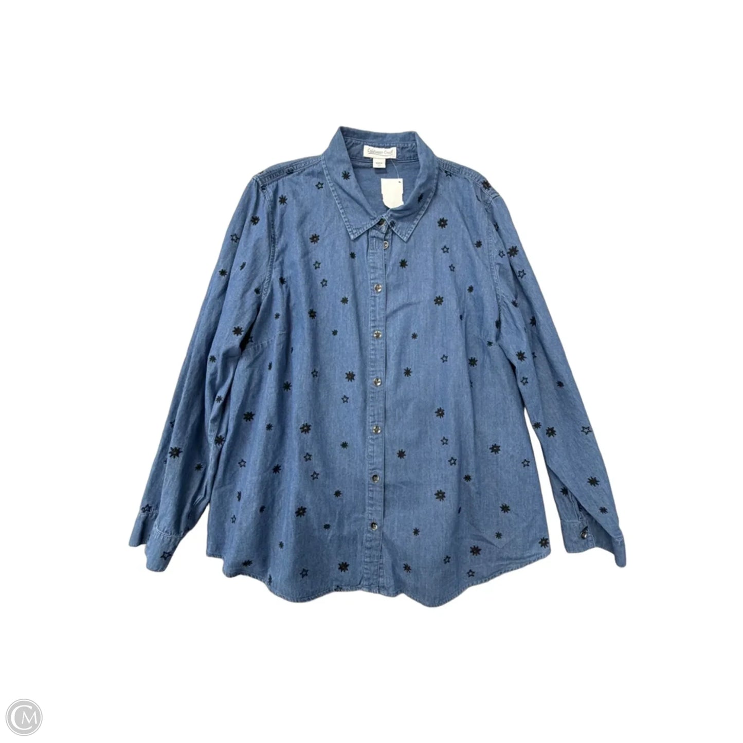 Top Long Sleeve By Coldwater Creek In Blue Denim, Size: Xl
