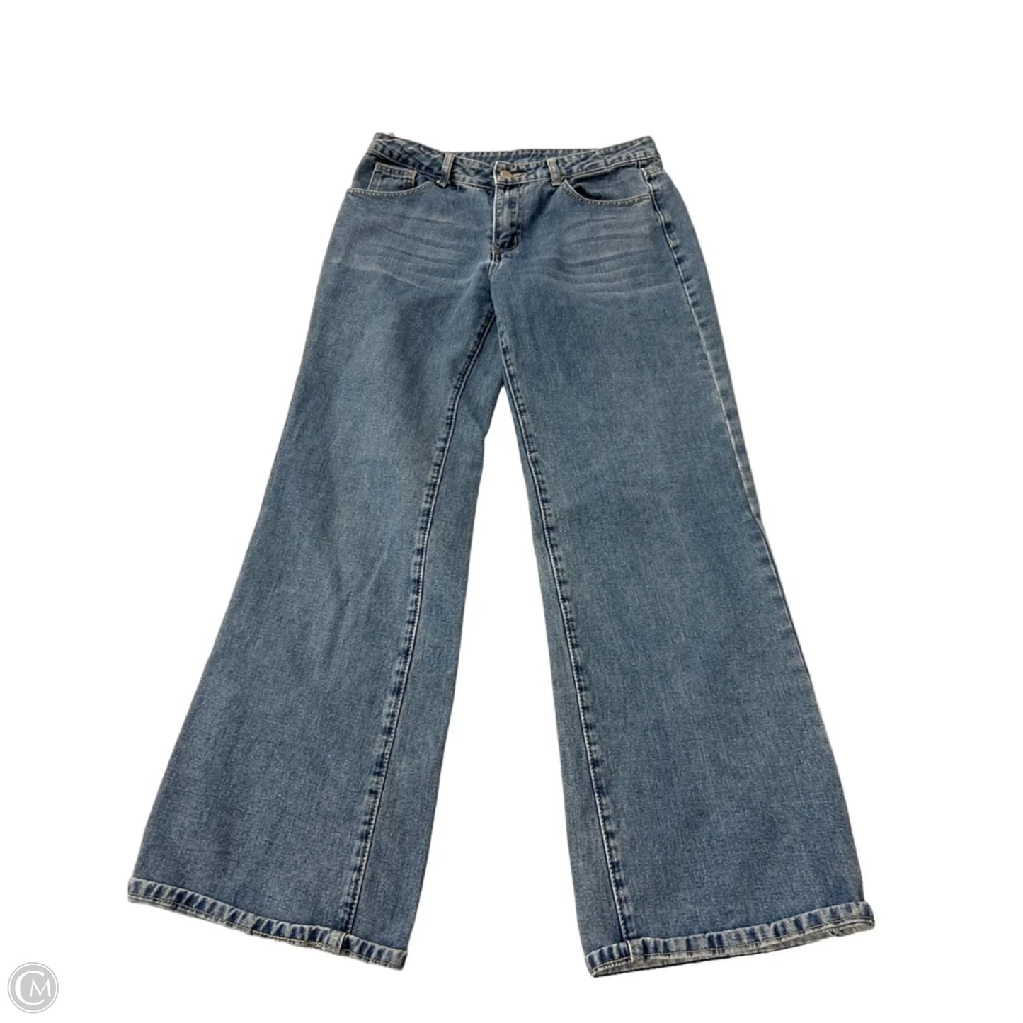 Jeans Wide Leg By Shein In Blue Denim, Size: 6