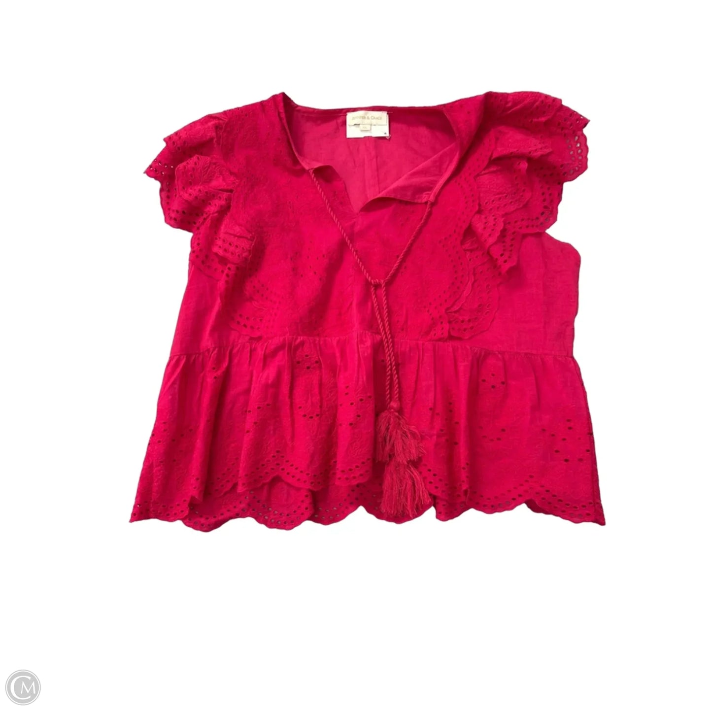 Top Short Sleeve By jennifer & grace In Pink, Size: Xl