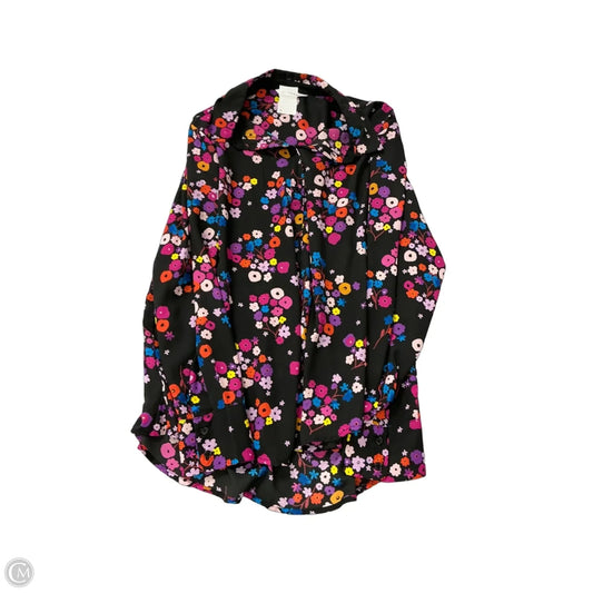 Top Long Sleeve By Popsugar In Floral Print, Size: 1x