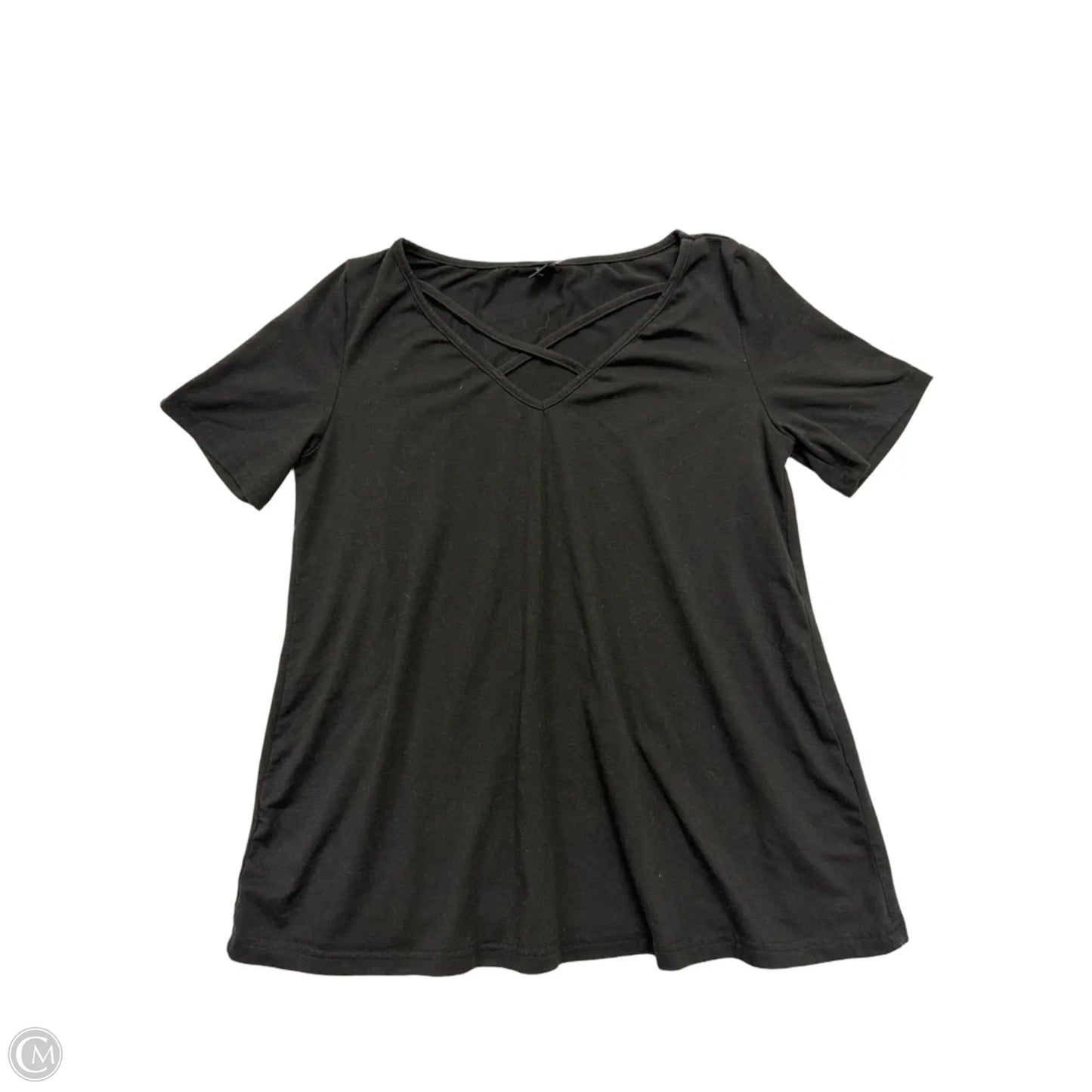 Top Short Sleeve By Shein In Black, Size: S