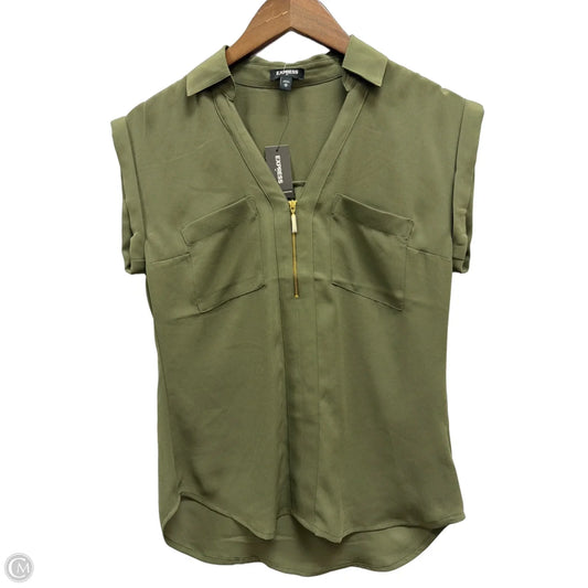Top Short Sleeve By Express In Green, Size: Xs