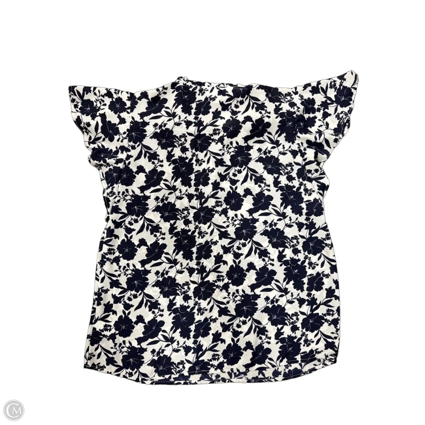 Top Short Sleeve By Counterparts In Blue & White, Size: S