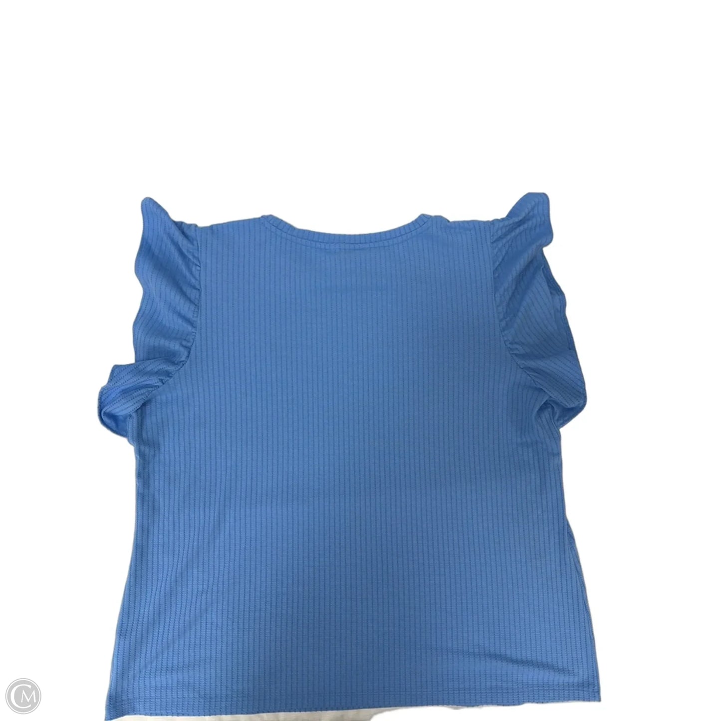 Top Short Sleeve By Liz Claiborne In Blue, Size: 1x