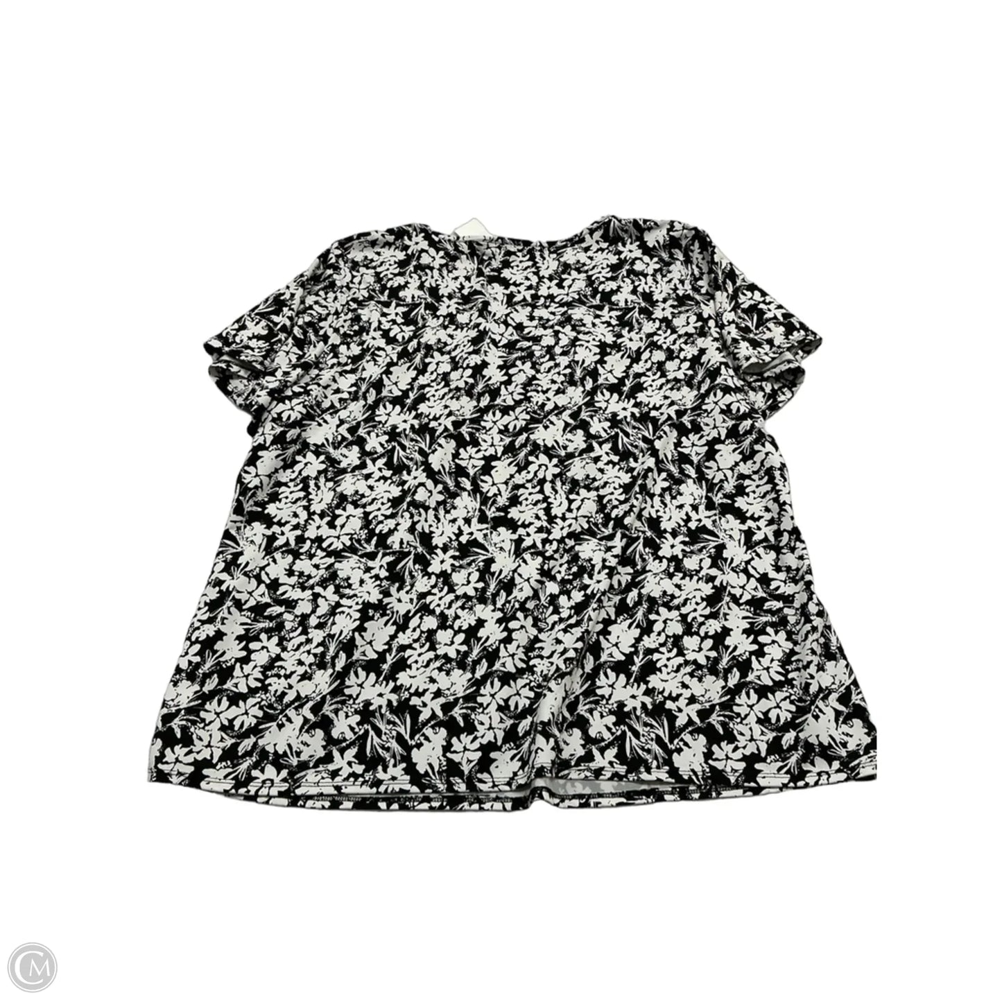 Top Short Sleeve By Notations In Black & White, Size: 3x