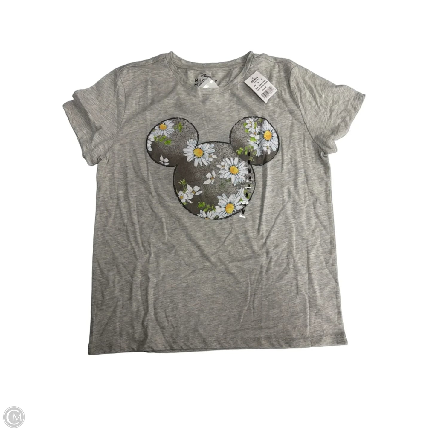 Top Short Sleeve By Disney In Grey, Size: M