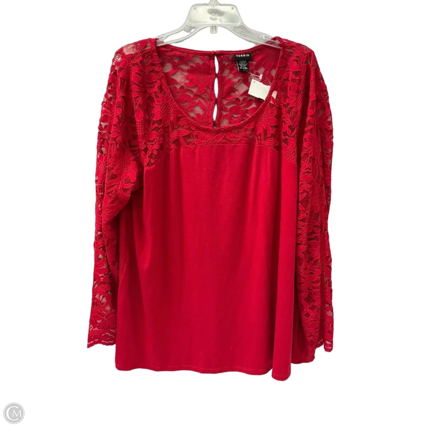 Top Long Sleeve By Torrid In Red, Size: 1x