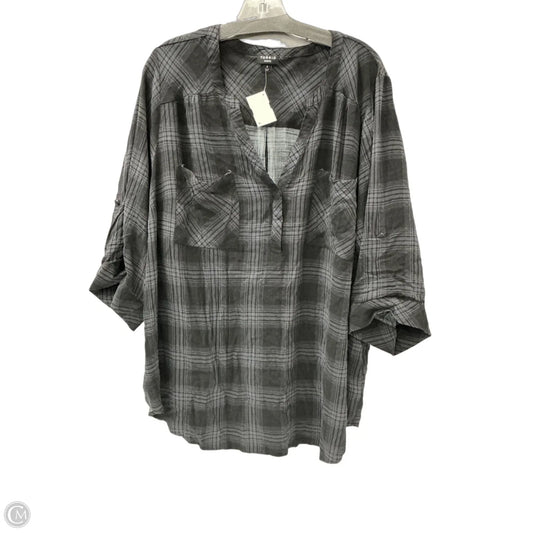 Top 3/4 Sleeve By Torrid In Plaid Pattern, Size: 4x