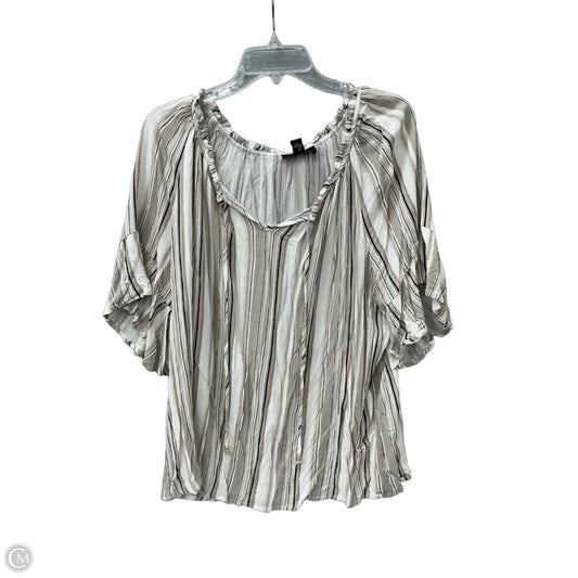 Top Short Sleeve By Agb In Striped Pattern, Size: 2x