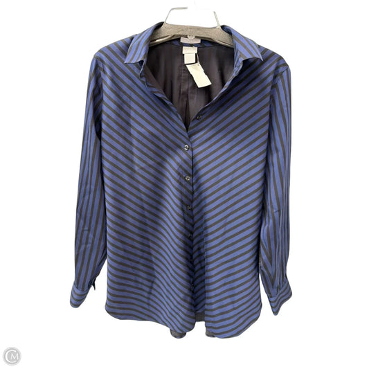 Top Long Sleeve By Chicos In Striped Pattern, Size: M