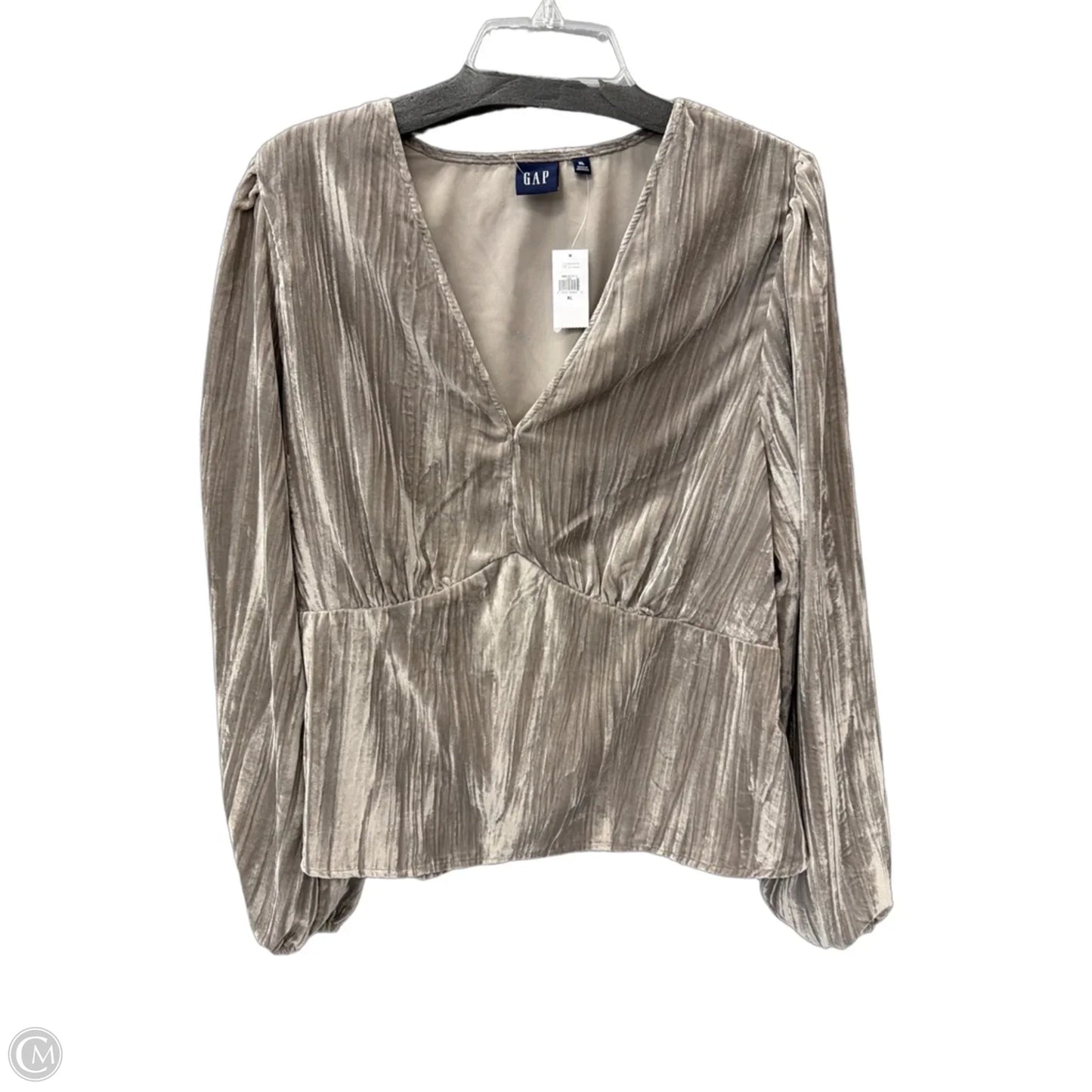 Top Long Sleeve By Gap In Grey, Size: Xl