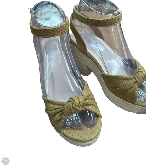 Sandals Heels Block By Shein In Tan, Size: 6