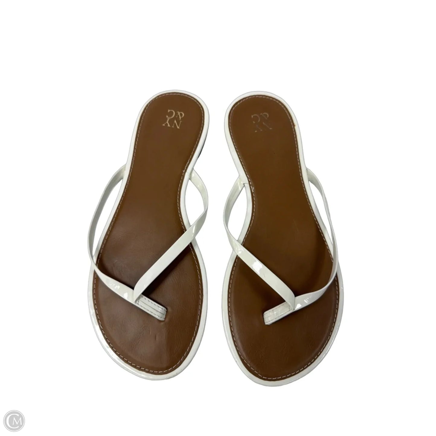 Sandals Flip Flops By New York And Co In Brown & White, Size: 9