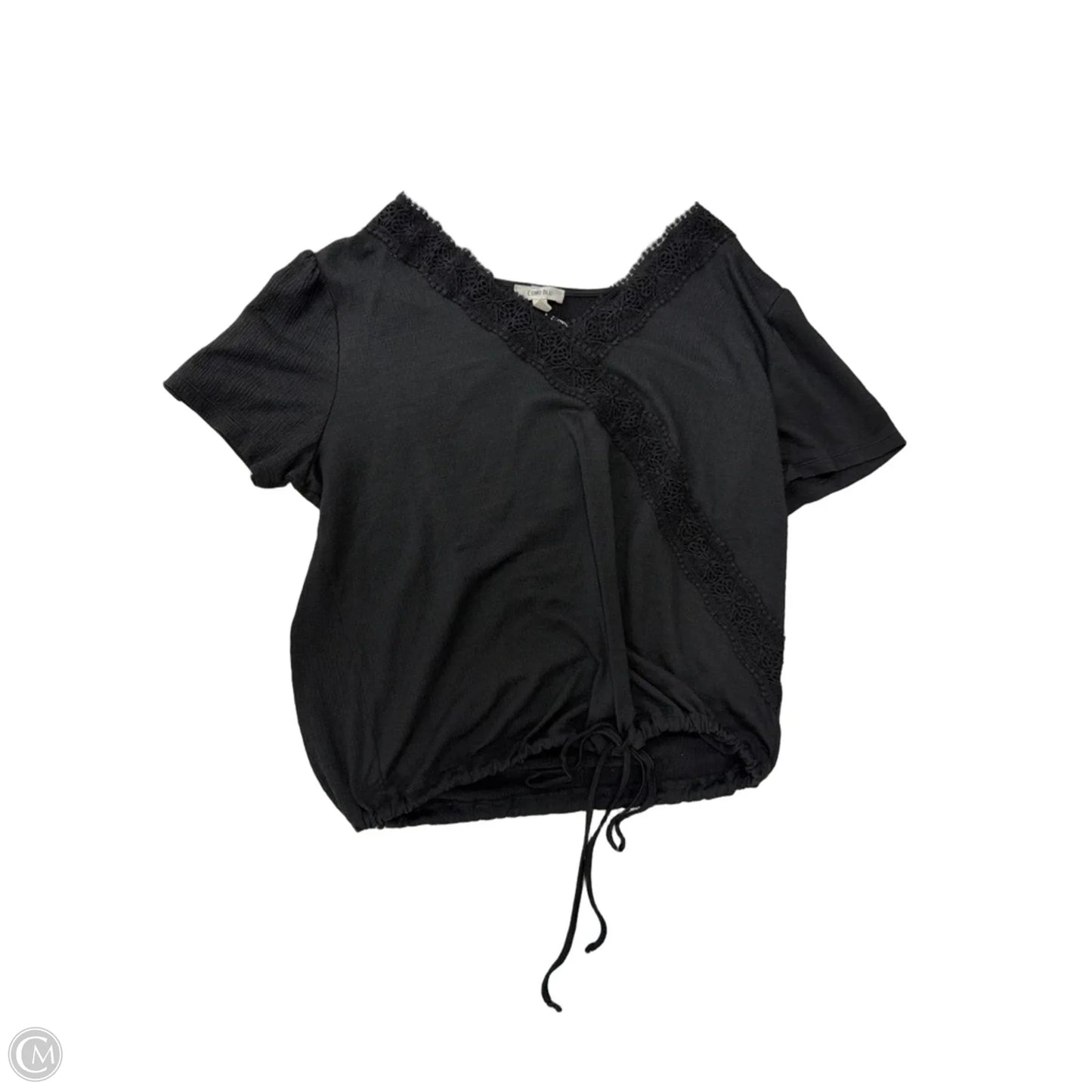 Top Short Sleeve By Como Blu In Black, Size: Xl