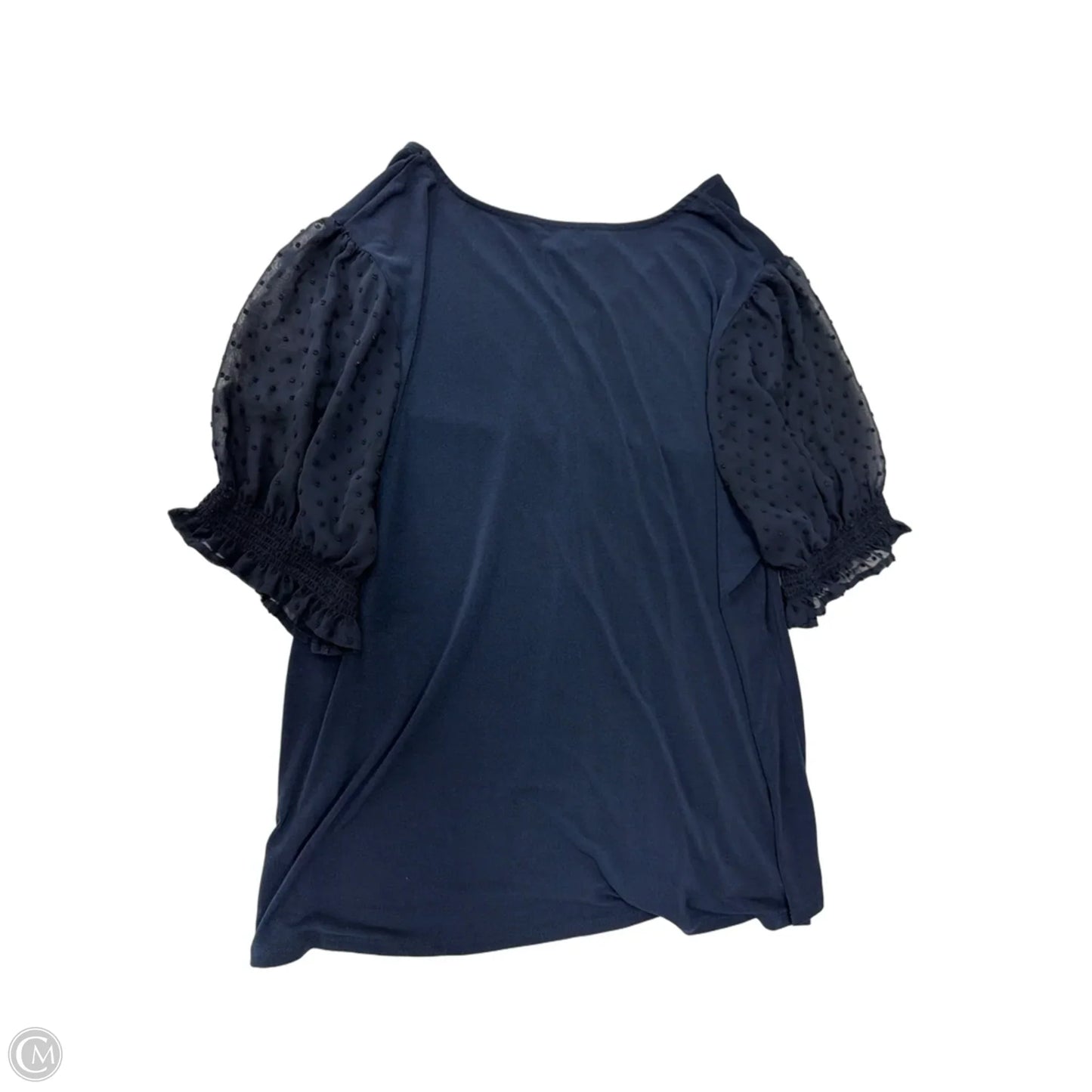 Top Short Sleeve By Adrianna Papell In Navy, Size: 3x