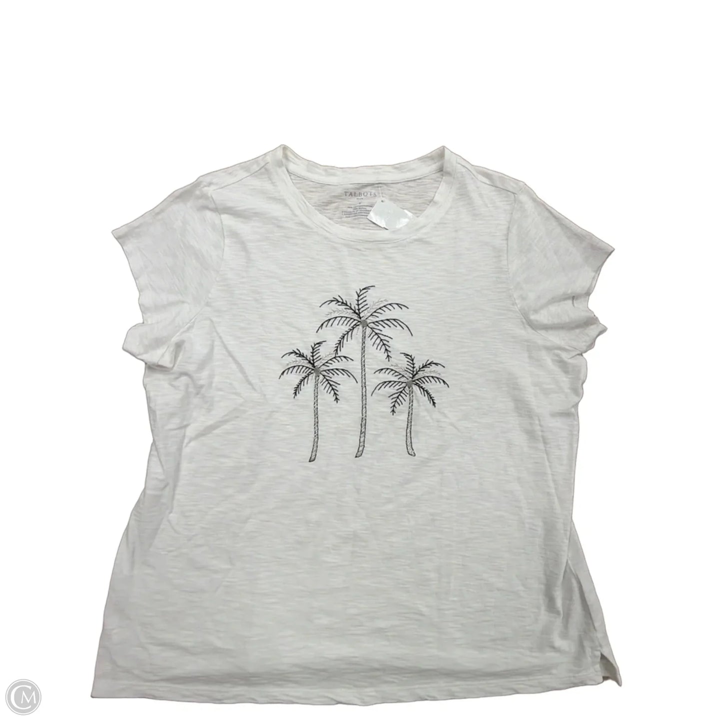 Top Short Sleeve By Talbots In Black & White, Size: Xl