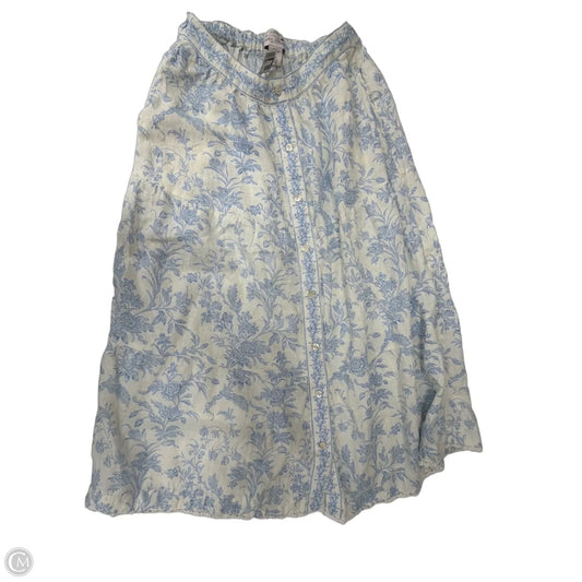 Skirt Maxi By Laura Ashley In Blue & White, Size: M