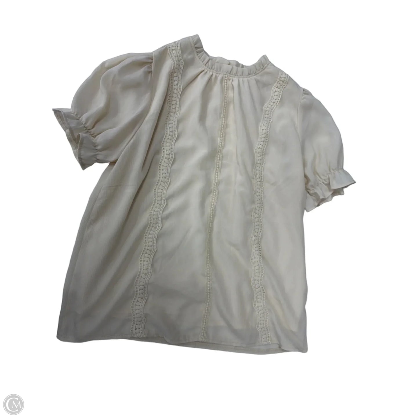 Top Short Sleeve By Clothes Mentor In Cream, Size: S
