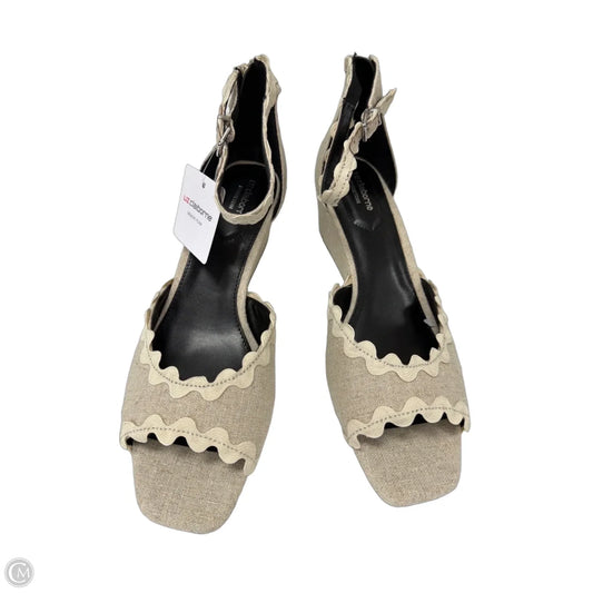 Sandals Heels Wedge By Liz Claiborne In Tan, Size: 10