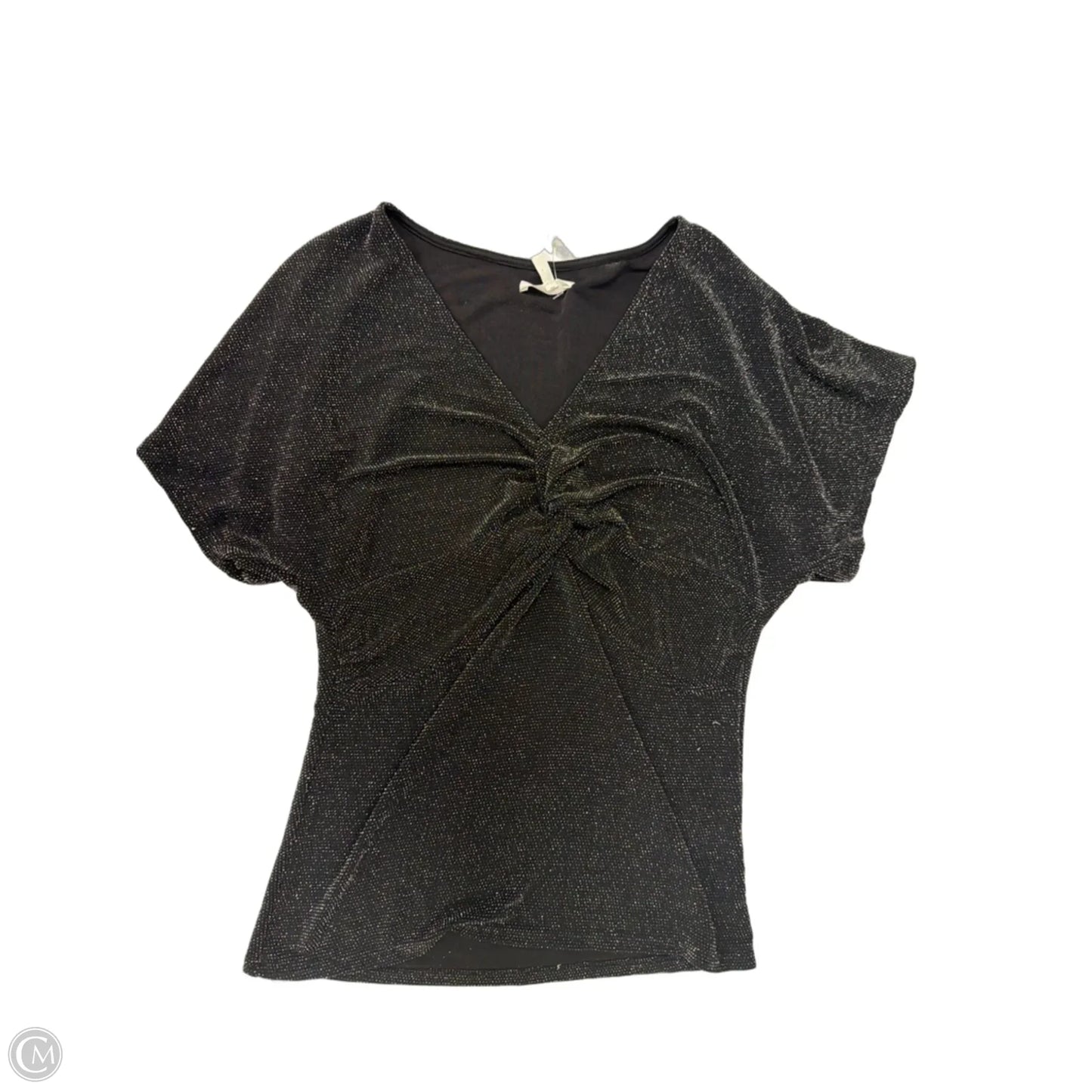Top Short Sleeve By Maurices In Black & Silver, Size: M